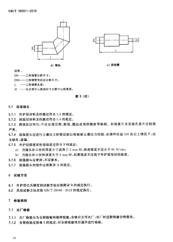 2020年9月1日起实施！城镇供热 玻璃纤维增强塑料外护层聚氨酯泡沫塑料预制直埋保温管及管件 GB/T 38097-2019(图12)
