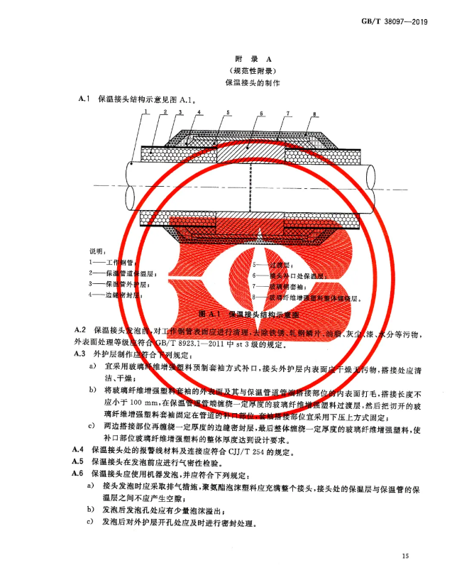 2020年9月1日起实施！城镇供热 玻璃纤维增强塑料外护层聚氨酯泡沫塑料预制直埋保温管及管件 GB/T 38097-2019(图17)